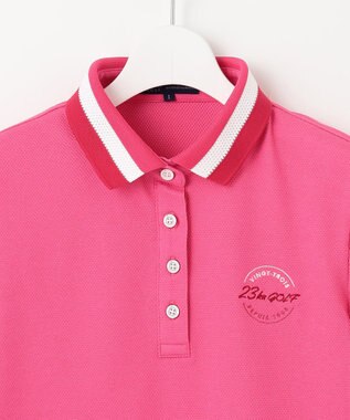 23区GOLF 【WOMEN】【UVケア・吸水速乾】ハニカムカノコ 半袖ポロシャツ ピンク系
