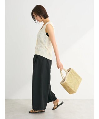 Green Parks フリンジニットベスト White