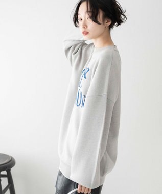 WEGO ウェーブロゴジャガードニットプルオーバー グレー