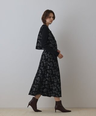 GRACE CONTINENTAL ラメフラワージャガードベスト ブラック