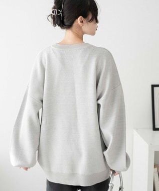 WEGO ウェーブロゴジャガードニットプルオーバー グレー