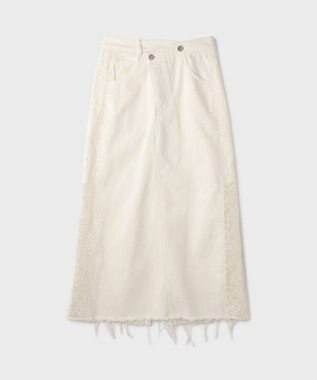 GRACE CONTINENTAL サイドレースデニムスカート ホワイト