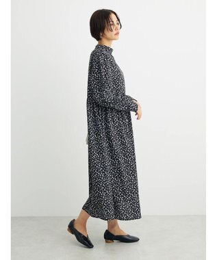 Green Parks ２ｗａｙ小花柄ギャザーシャツワンピース Black