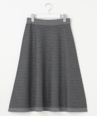 自由区 【WEB限定カラーあり・洗える】リバーシブルニット セットアップ(プルオーバー×フレアスカート) グレー×ブラック