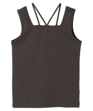 CRAFT STANDARD BOUTIQUE 前後2WAYスクエアデザインタンクトップ Charcoal Gray
