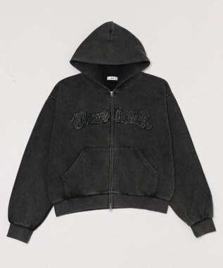 WEGO 【ユニセックス着用ITEM/MLサイズ展開】ショートグラフィックZIPパーカー ブラックその他