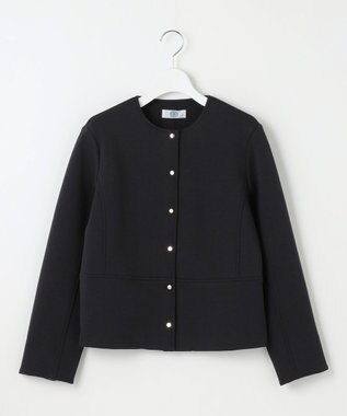 J.PRESS LADIES L 【洗える】ダンボールジャージー ブルゾン ブラック系