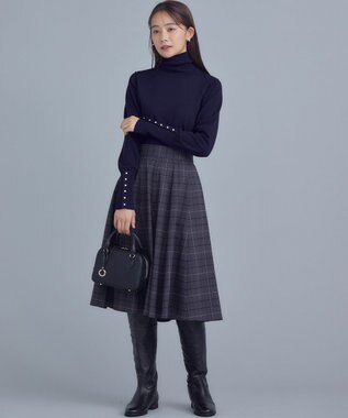 組曲 【WEB限定色あり】ELENA タートルネック ニット ネイビー系