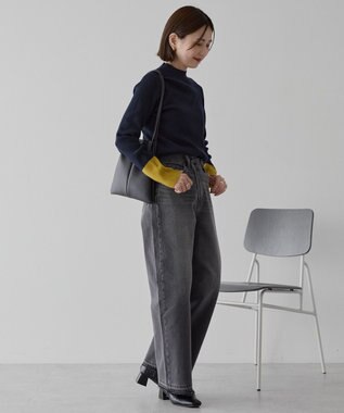 AMERICAN HOLIC バイパチ袖配色リブプルオーバー Dark Navy