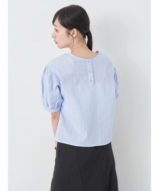 earth music&ecology 刺繍パフスリーブブラウス Sax