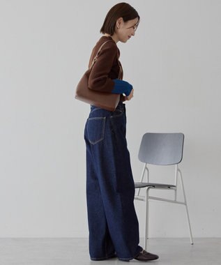 AMERICAN HOLIC バイパチ袖配色リブプルオーバー Brown