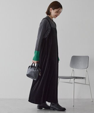 AMERICAN HOLIC バイパチ袖配色リブプルオーバー Charcoal Gray