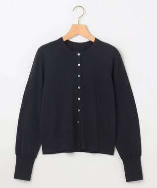 組曲 L 【6色展開・UVケア】クルーネックモダンカーディガン ブラック系