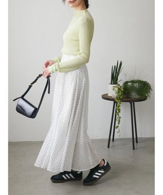 Green Parks AnriettMusee ドットフレアーロングスカート Off White