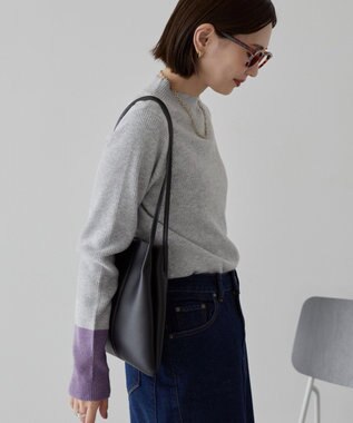 AMERICAN HOLIC バイパチ袖配色リブプルオーバー Light Gray