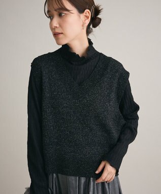 Green Parks ・Ｐｅｔｉｔ　Ｆｌｅｕｒ　ジャカードハイネックロンＴＥ Black