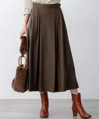 洗える】ウールミルドジャージー タック スカート / 23区