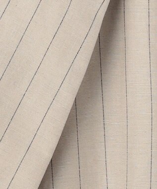 BEIGE， ERYTH / リネンストライプダブルジャケット Flax × Bordeaux