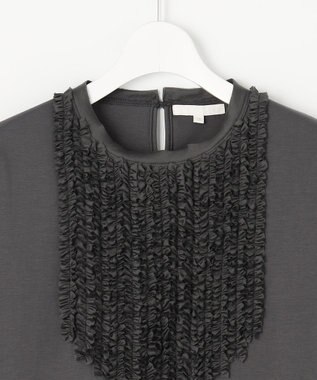 自由区 L 【接触冷感・UVカット・洗える】ベビーフリル Tシャツ スレート