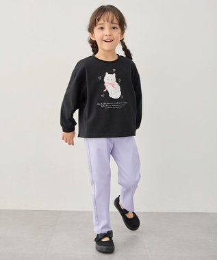 ANY KIDS 【綿100%】ネコアソート 長袖Tシャツ ブラック