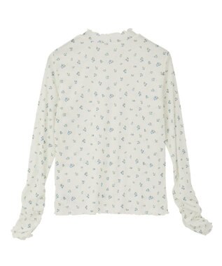 earth music&ecology ハイネックフラワーメロープルオーバー Ivory