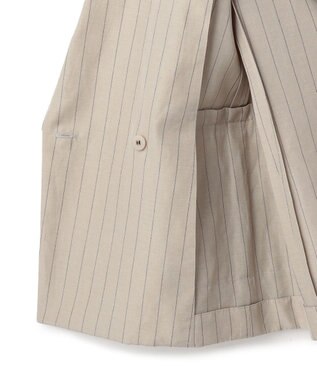 BEIGE， ERYTH / リネンストライプダブルジャケット Flax × Bordeaux