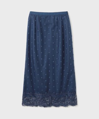 GRACE CONTINENTAL ドットチュールタイトスカート ブルー