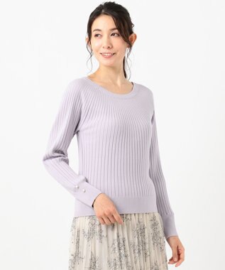 ANY SIS L 【洗える】キュウシンRIB ニット ラベンダー