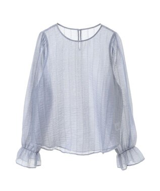 earth music&ecology キャンディースリーブシアーブラウス Grayish Blue