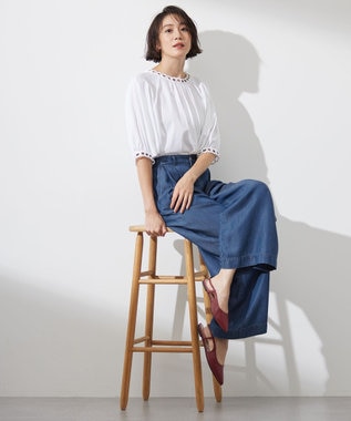 自由区 S 【洗える】コード刺繍 カットソー オフ