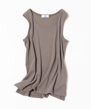 J.PRESS LADIES L ワイドリブジャージー ノースリーブ カットソー モカ系