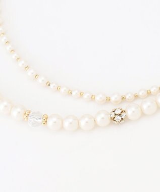 ANY SIS ストーンパール調2連 ネックレス キスカ