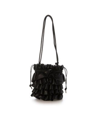 UNBILLION 【テレビ ドラマ着用アイテム】カシュカシュ cachecache / フリルギャザースマホショルダーバッグ ブラック