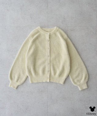 earth music&ecology 【予約】Disney/ポイントミッキーラメシャギーカーデ アイボリー