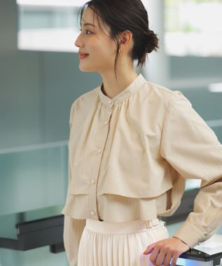 ANY SIS L 【洗える】ラッフルレイヤード ブラウス イエロー系