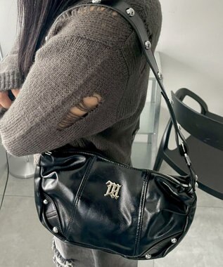 WEGO メタルパーツハーフムーンバッグ ブラック