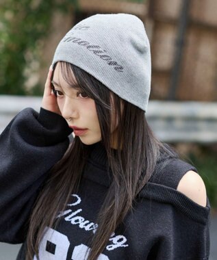 WEGO スプレープリントシングルニットワッチ グレー