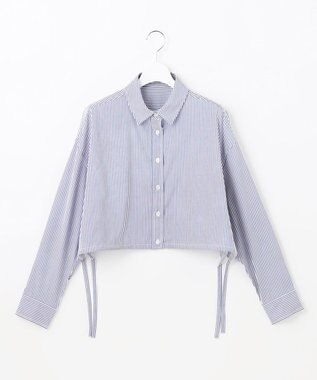 Feroux 【洗える】ショート丈ドロスト シャツ ホワイト系1