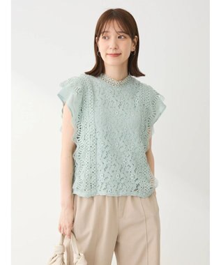 Green Parks ・Ｐｅｔｉｔ　Ｆｌｅｕｒ　フレンチレーシ－ブラウス Mint Green