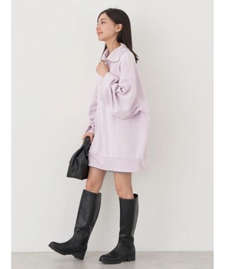 earth music&ecology スタンドｚｉｐダンボールチュニック Light Pink