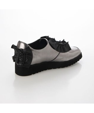 MODE ET JACOMO <D'ICI>シャーリングモチーフデザインスニーカー グレーメタリック