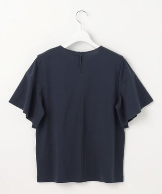 自由区 【接触冷感・UVカット・吸水速乾・抗菌防臭・洗える】ハイツイストポンチフレアディティール カットソー ネイビー