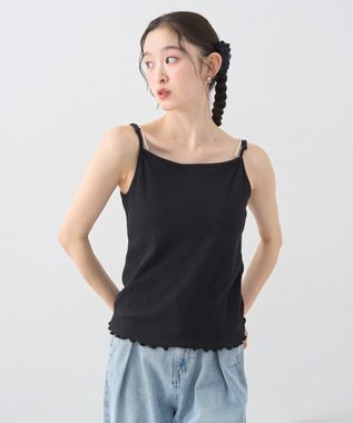 earth music&ecology パールストラップキャミソール Black