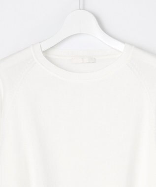 自由区 【洗える】レースコンビ ニット オフホワイト