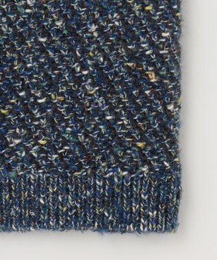 自由区 ミックスツイードニット  ベスト リッツブルー系