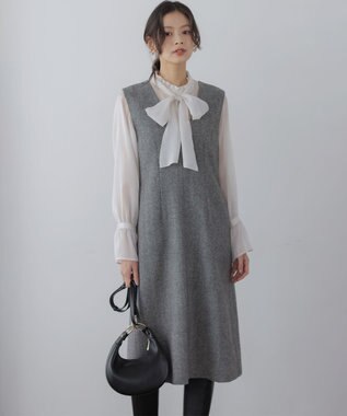 組曲 シックツイードジャンパー ワンピース ブラック系