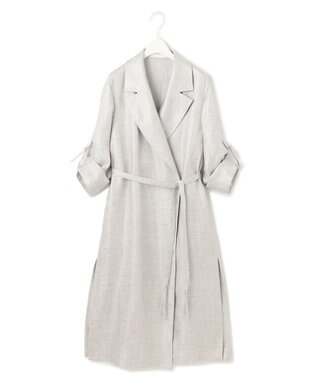 ICB L 【日本製】トリアセリネンシャイニーツイル ロングジャケット ライトグレー系