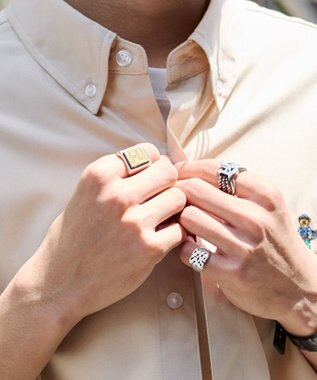 WEGO 【ユニセックス着用ITEM/MLサイズ展開】オックスフォードワンポイントシャツ（SS） ベージュ