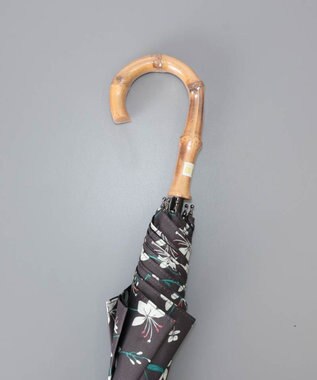 AURORA BLAO（ブラオ）花柄晴雨兼用傘（1段スライドショート傘） チャコールグレー