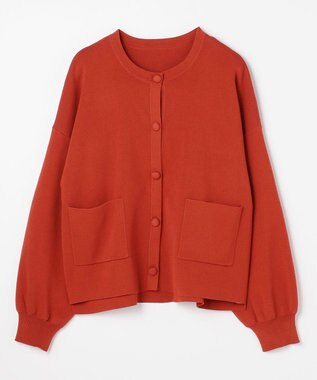ANY スウェットライクニットカーディガン オレンジ